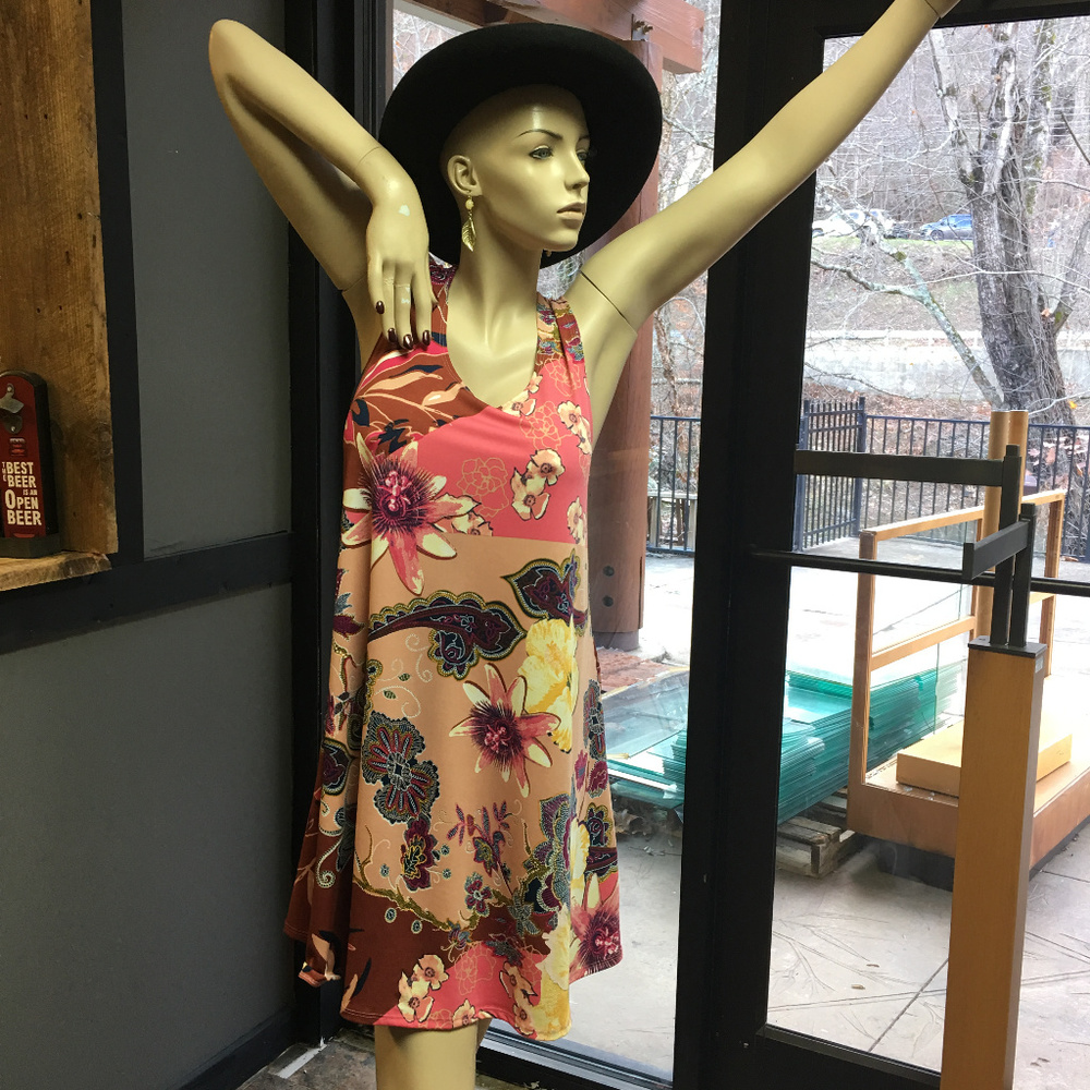 Women's floral print dress 2X NEW comfy trendy